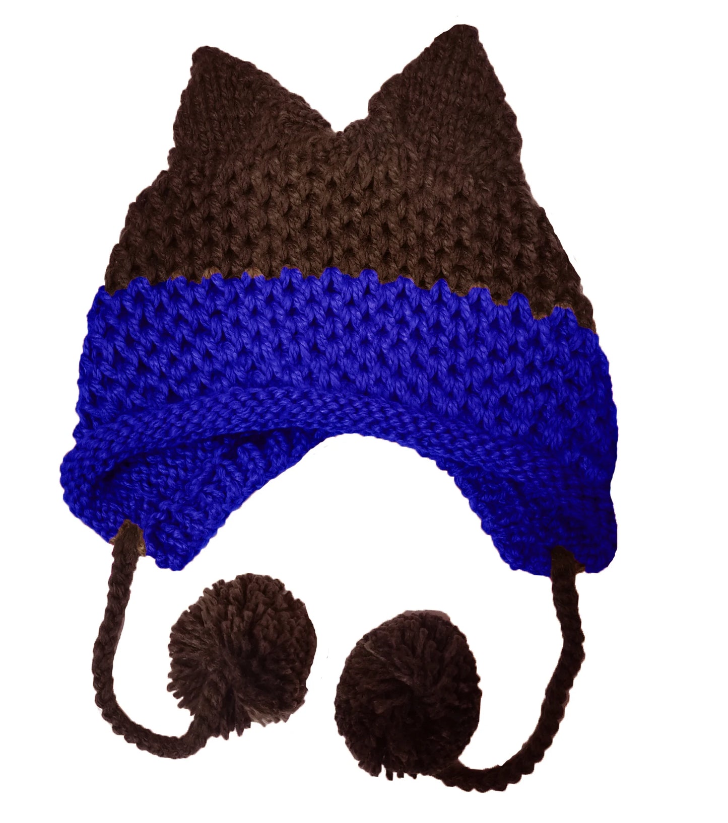 F.wS...Cute Fox Ears Beanie Winter Warm 100% Handmade Knit Hat