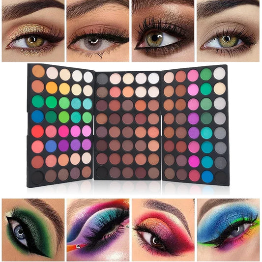 F.w.S...120 Color Eye Makeup Waterproof Make up Nude Eye Shadow Palette Glitter Matte Pigmented Powder Pressed Shine Eyeshadow Cosmetic