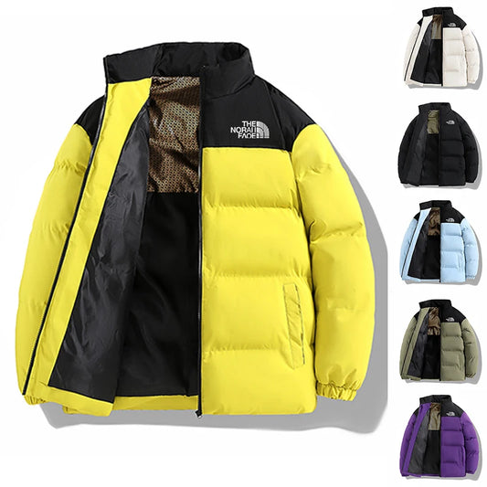 F W S ..Men's Winter Down Cotton Jacket Windproof Waterproof Coat Warm and Cold resistant Travel Camping Coat Thick Solid Color Clothing