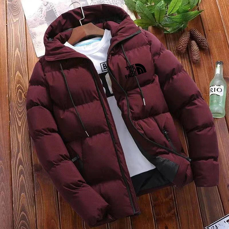 F W S..Winter Hooded Jacket Men's Warm Down Street Fashion Casual  Parka Coat