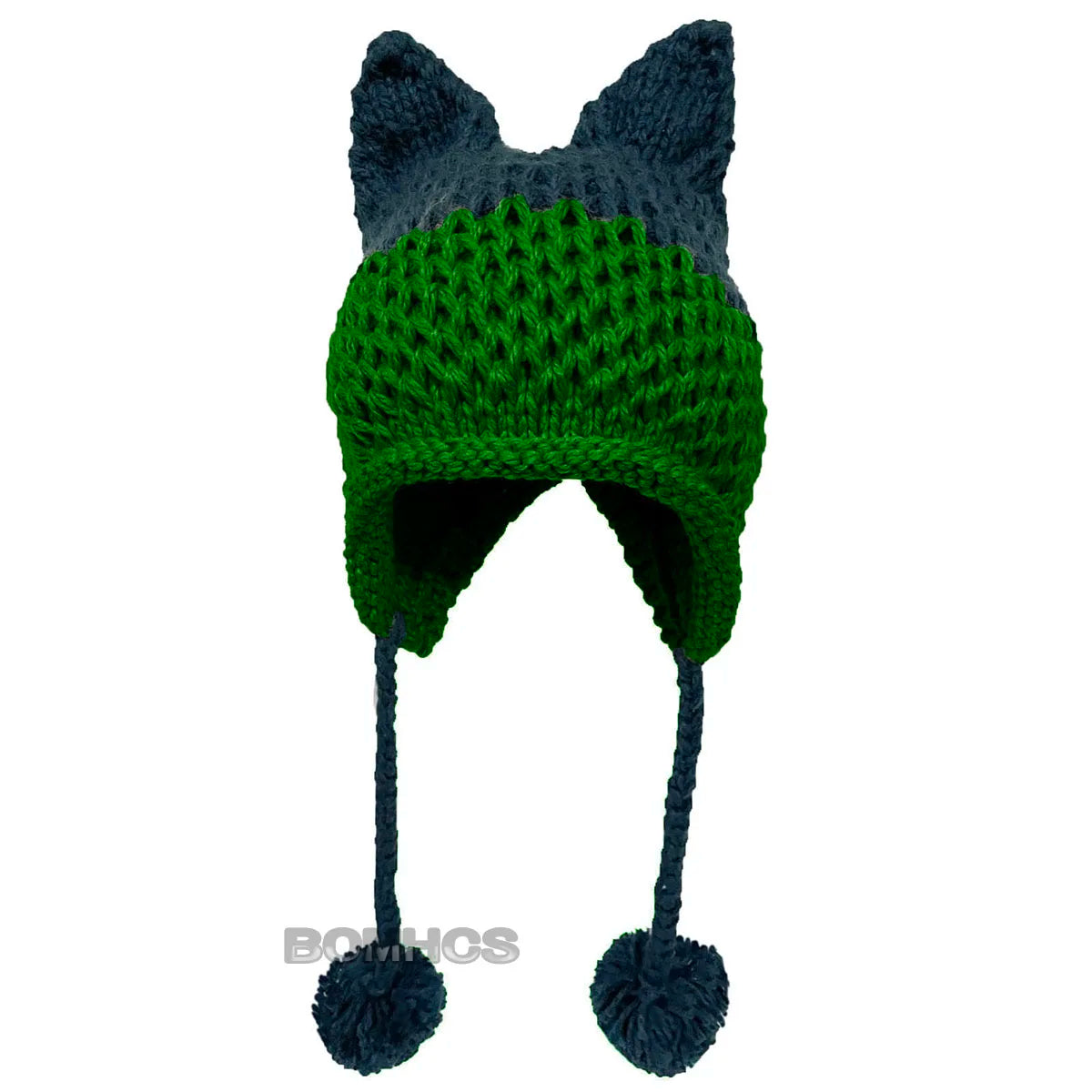 F.wS...Cute Fox Ears Beanie Winter Warm 100% Handmade Knit Hat