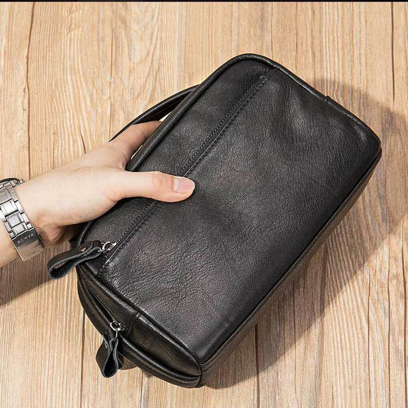 F.W.S.. Bag Soft Genuine Leather Large Capacity Men Wallets Cell Phone Pocket Business Long Purse Women Make Up Bag