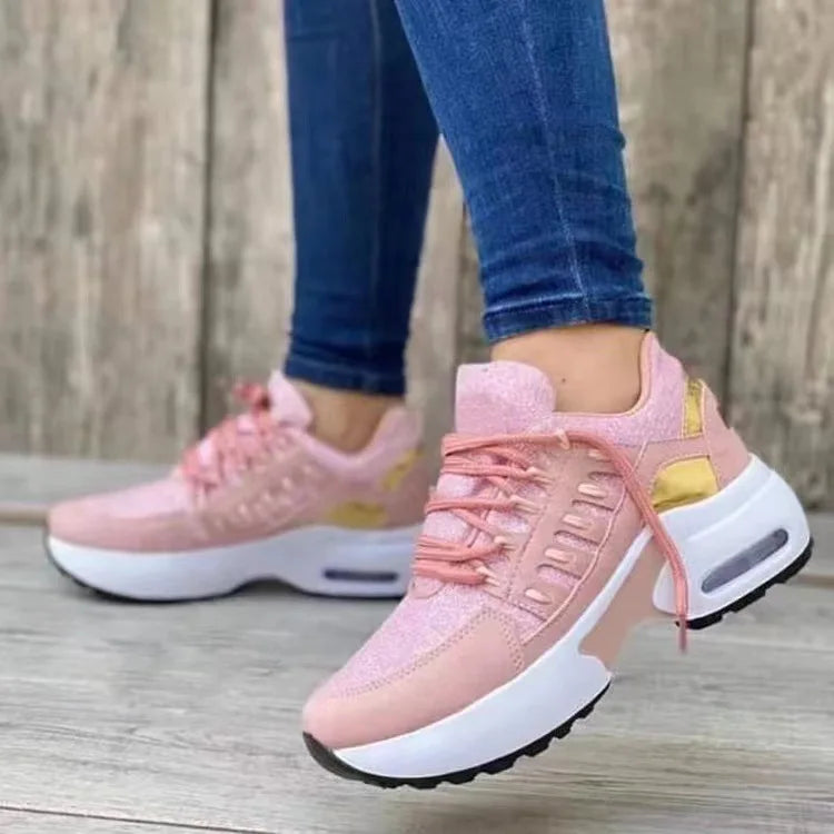 Fashion Woman Vulcanize Platform Casual Sneakers Women Flats Mesh Breathable Running Walking Shoes Chunky Summer Sports Shoe