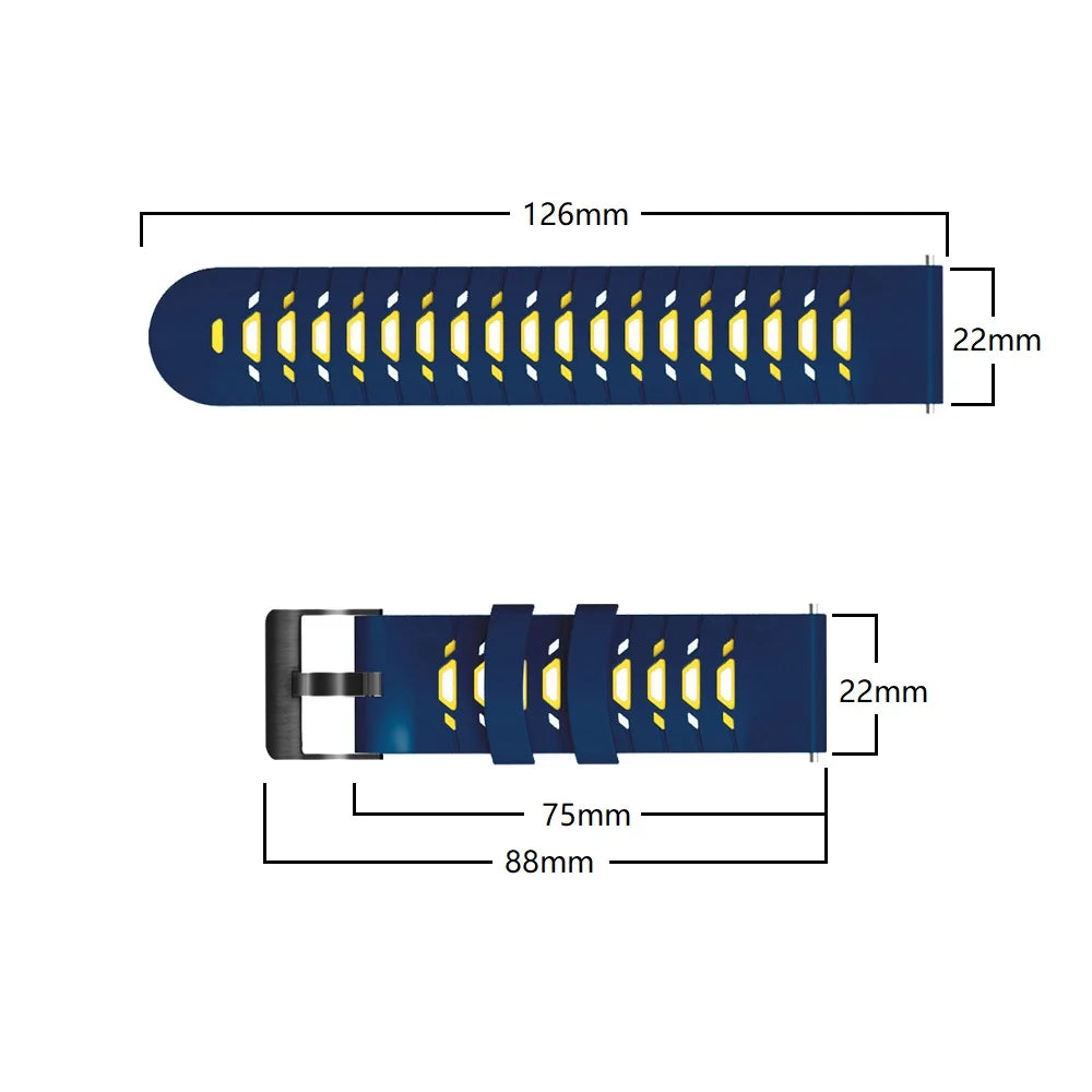 F.W,S....22mm Silicone Watch Band For Xiaomi Huami Amazfit GTR 47mm 2 2e Stratos 3 Strap Bracelet for Amazfit GTR 4 3pro Watchband Correa