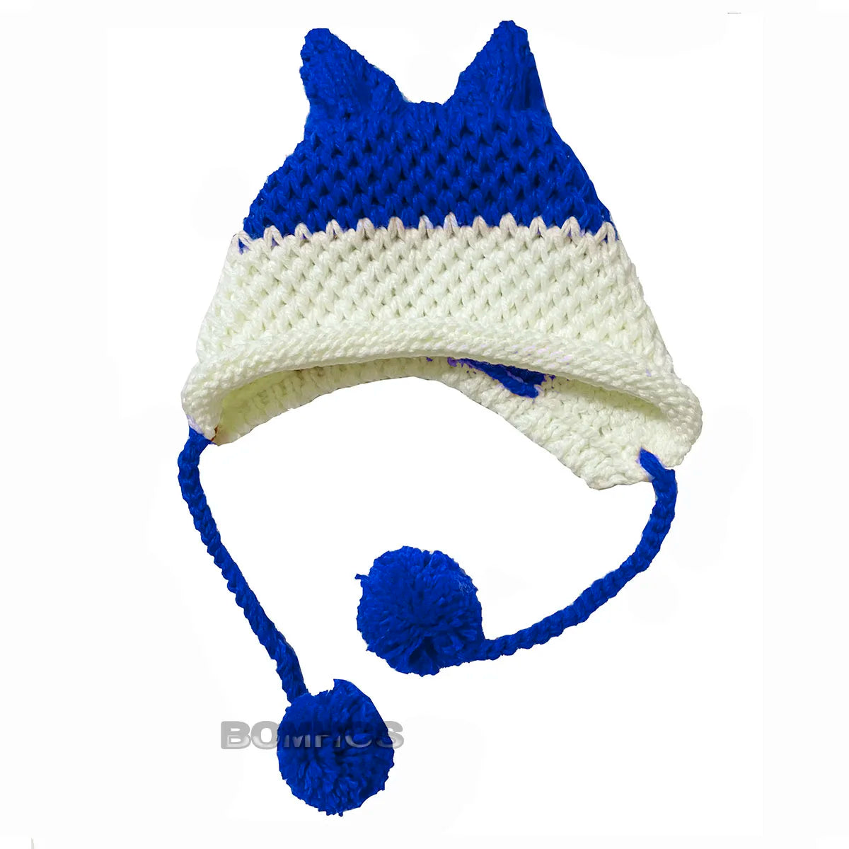 F.wS...Cute Fox Ears Beanie Winter Warm 100% Handmade Knit Hat