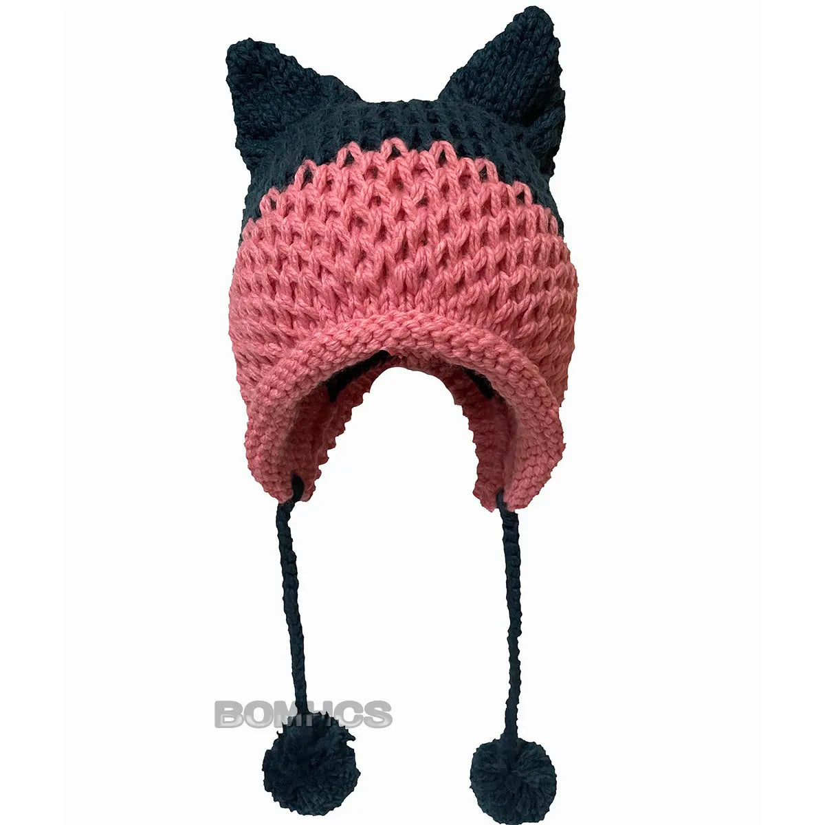 F.wS...Cute Fox Ears Beanie Winter Warm 100% Handmade Knit Hat