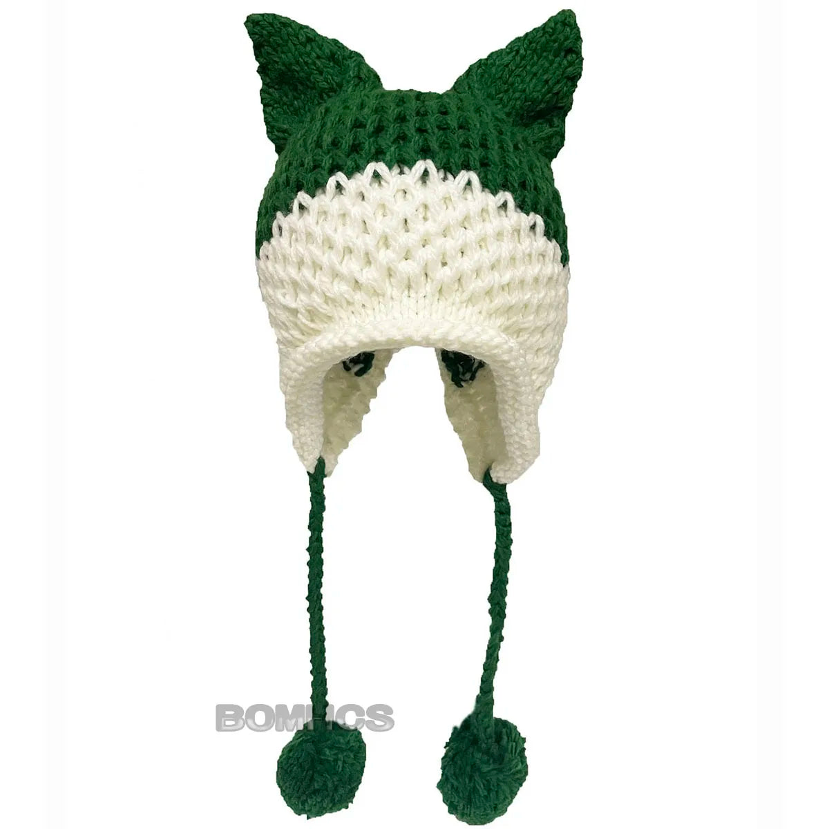 F.wS...Cute Fox Ears Beanie Winter Warm 100% Handmade Knit Hat