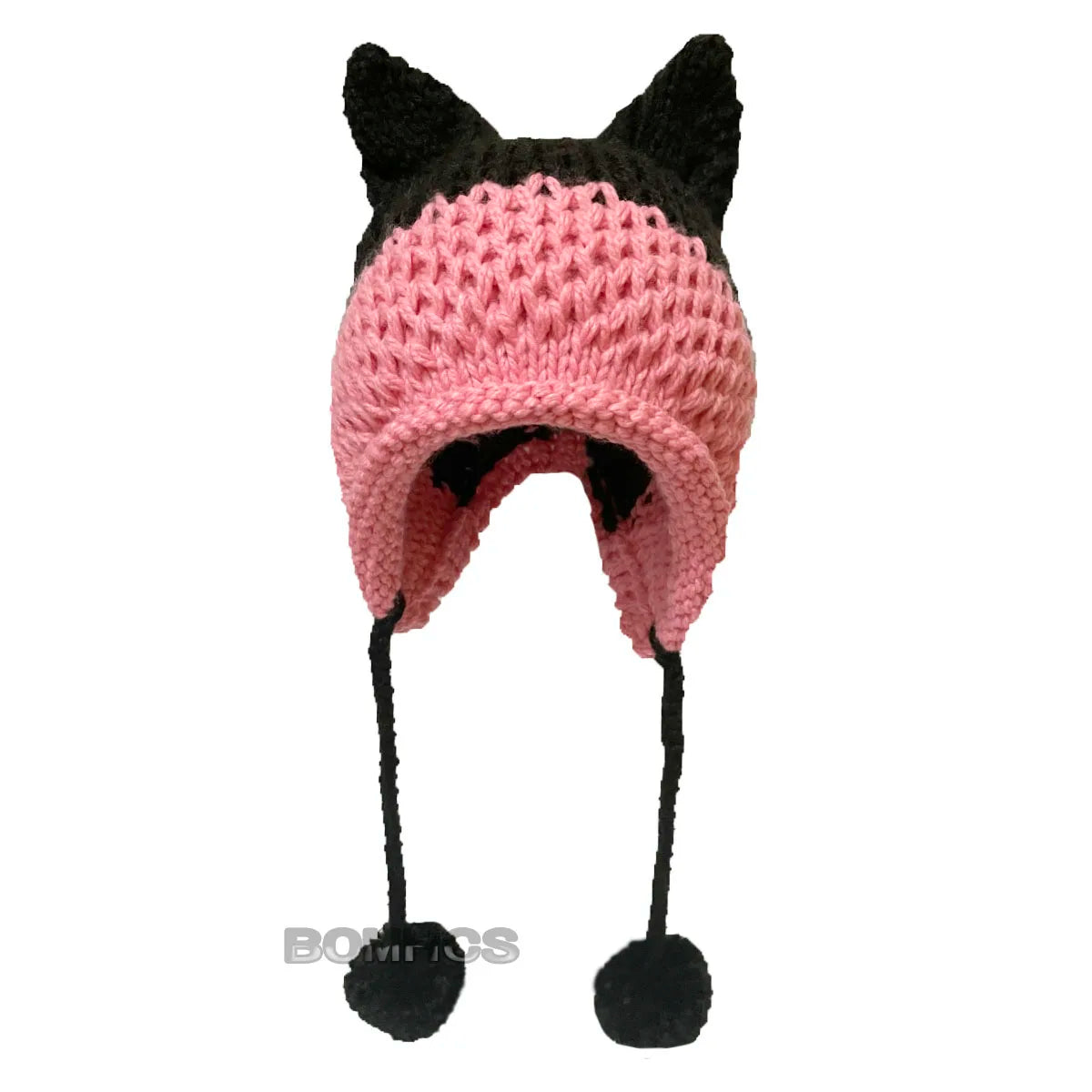 F.wS...Cute Fox Ears Beanie Winter Warm 100% Handmade Knit Hat