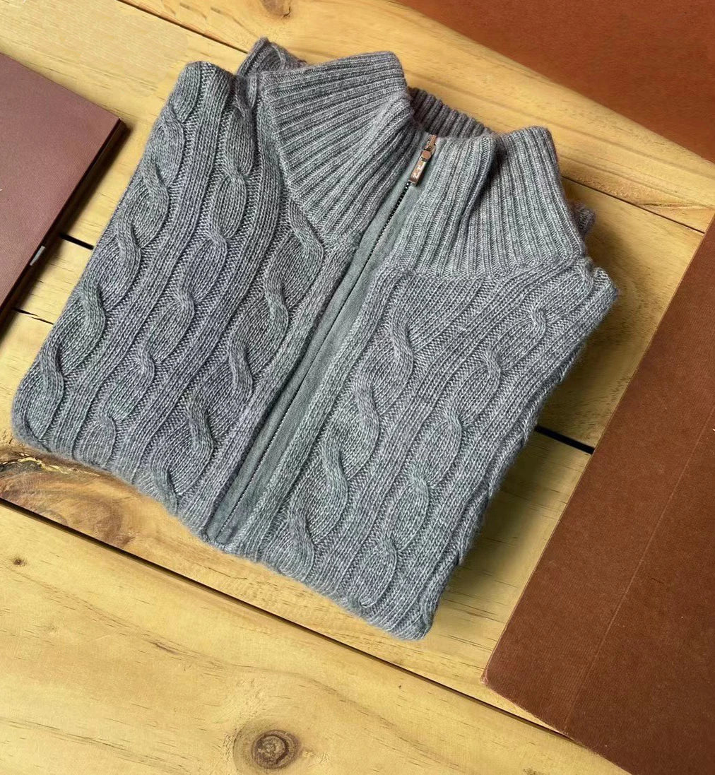 Fashions.w.s..Autumn Winter L*p Men's Cashmere Half-zip Sweater Knitted Long-sleeved Top Male Fashion Pullover Sweater