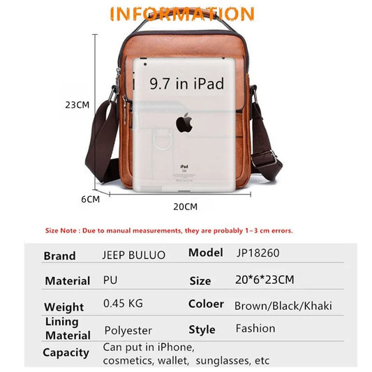 F.W.S ...Crossbody Messenger Bags Business Casual Handbag Brand Shoulder New High Quality Leather For Men Business Casual Fash