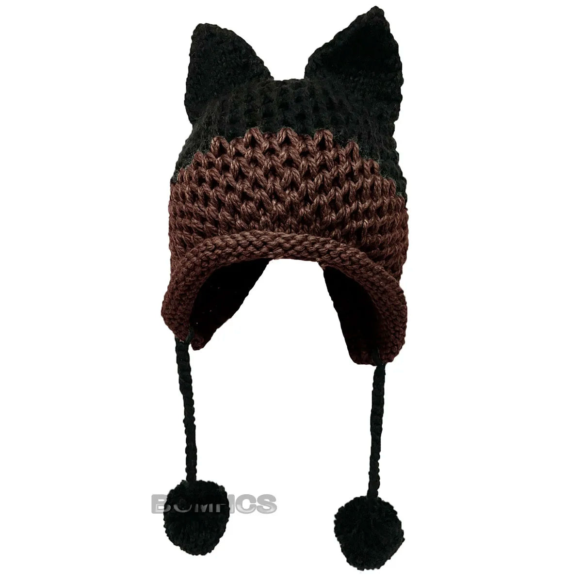 F.wS...Cute Fox Ears Beanie Winter Warm 100% Handmade Knit Hat