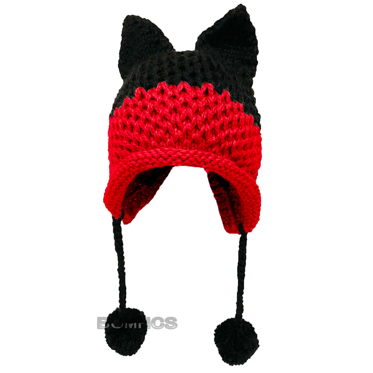 F.wS...Cute Fox Ears Beanie Winter Warm 100% Handmade Knit Hat