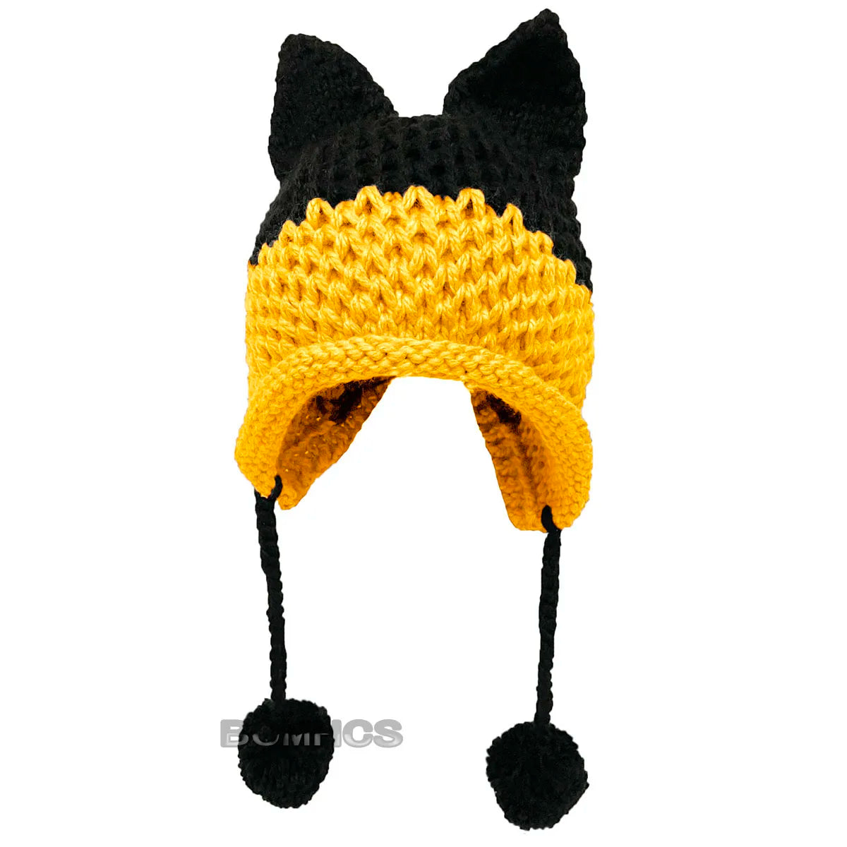 F.wS...Cute Fox Ears Beanie Winter Warm 100% Handmade Knit Hat