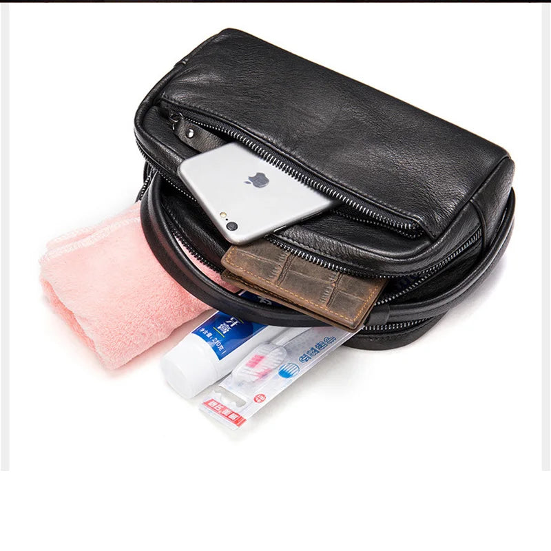 F.W.S.. Bag Soft Genuine Leather Large Capacity Men Wallets Cell Phone Pocket Business Long Purse Women Make Up Bag