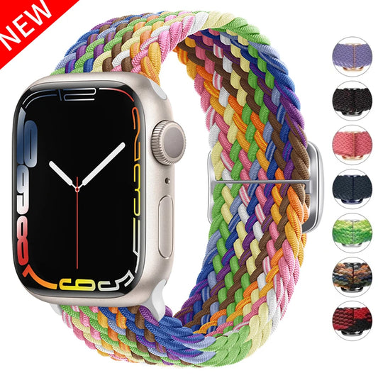 F.W.S....Apple watch Strap 44mm 40mm 45mm 41mm 42mm 38mm 49mm Elastic Solo bracelet iWatch series 7 se 3 6 Ultra 8 Band