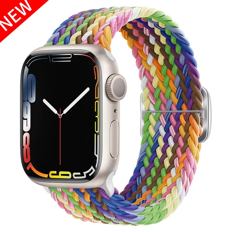 F.W.S....Apple watch Strap 44mm 40mm 45mm 41mm 42mm 38mm 49mm Elastic Solo bracelet iWatch series 7 se 3 6 Ultra 8 Band