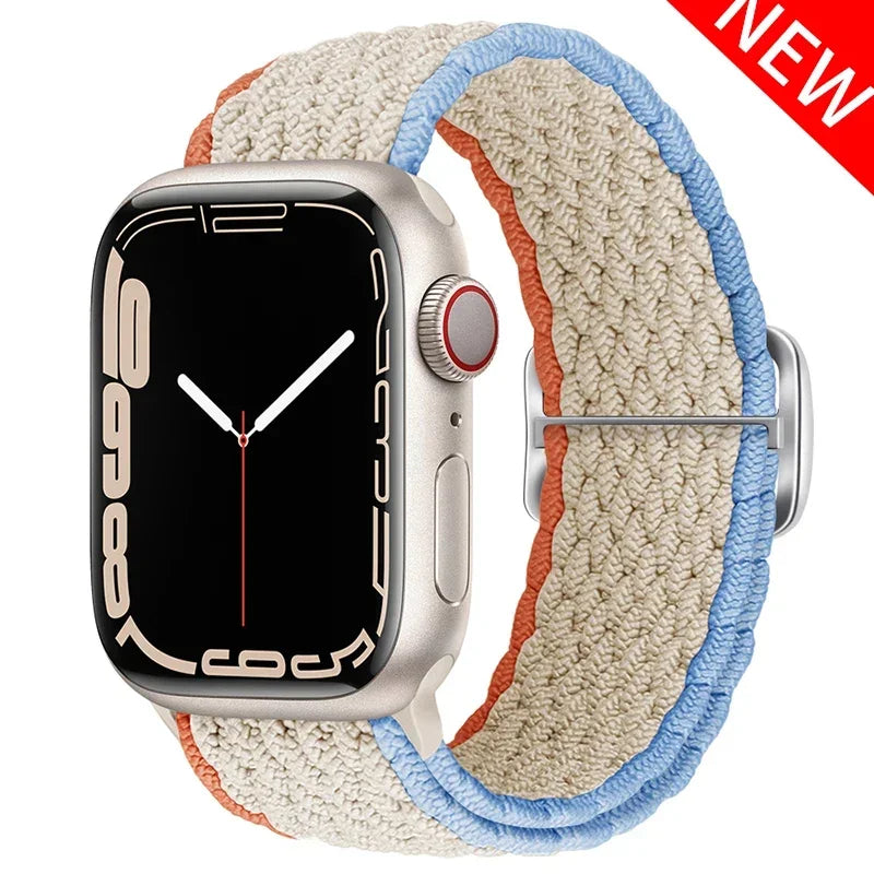 F.W.S....Apple watch Strap 44mm 40mm 45mm 41mm 42mm 38mm 49mm Elastic Solo bracelet iWatch series 7 se 3 6 Ultra 8 Band