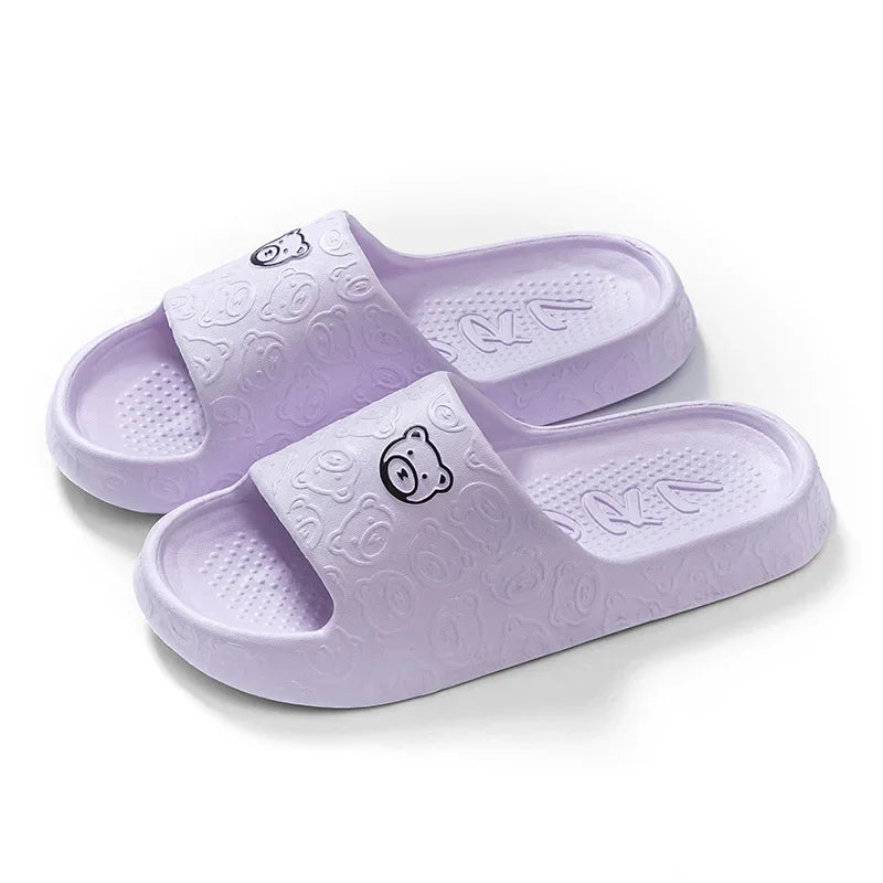 F.W.S  Summer Women Fashion Cute Outdoor Non-Slip Rubber Slippers Indoor Soft Sole Couple Graffiti Sandals