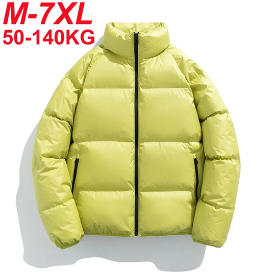 F W S..90% White Duck Down Jacket Plus Size Padded Winter Men's Warm Down Parka Lightweight Thermal Windbreaker Puffer Coat 6xl 7xl