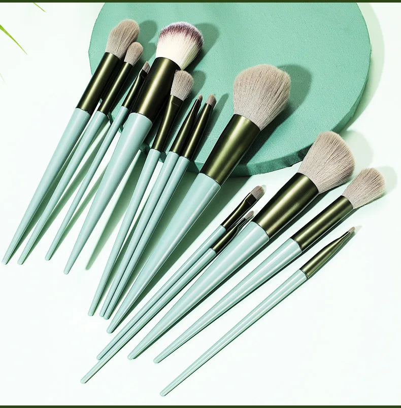 F w s..13 PCS Makeup Brush Set Women Cosmetic Powder Eye Shadow Foundation Blush Blending Beauty Make Up Tool