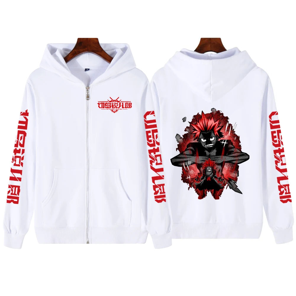 Fashions.w.s..My Hero Academia Zip Up Jacket Anime Deku Graphic Print Hoodie Pullovers Unisex Fashion Harajuku Sweatshirt Casual Streetwear