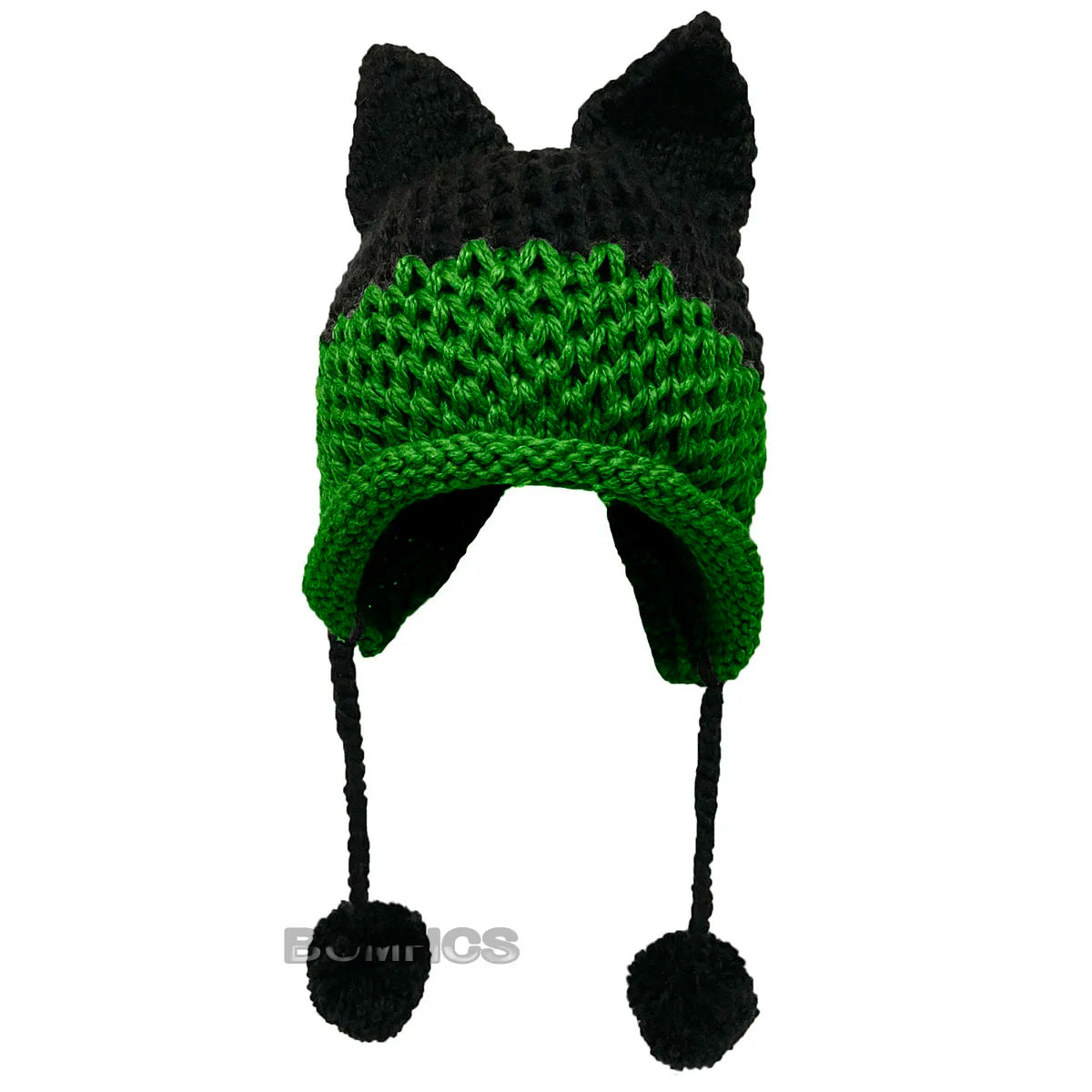 F.wS...Cute Fox Ears Beanie Winter Warm 100% Handmade Knit Hat