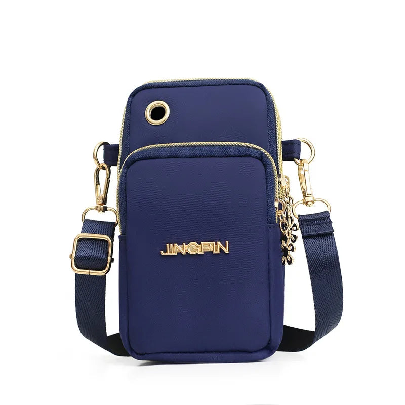 F.W.S.... New Mobile Phone Crossbody Bags for Women Fashion Women Shoulder Bag Cell Phone Pouch With Headphone Plug 3 Layer Wallet