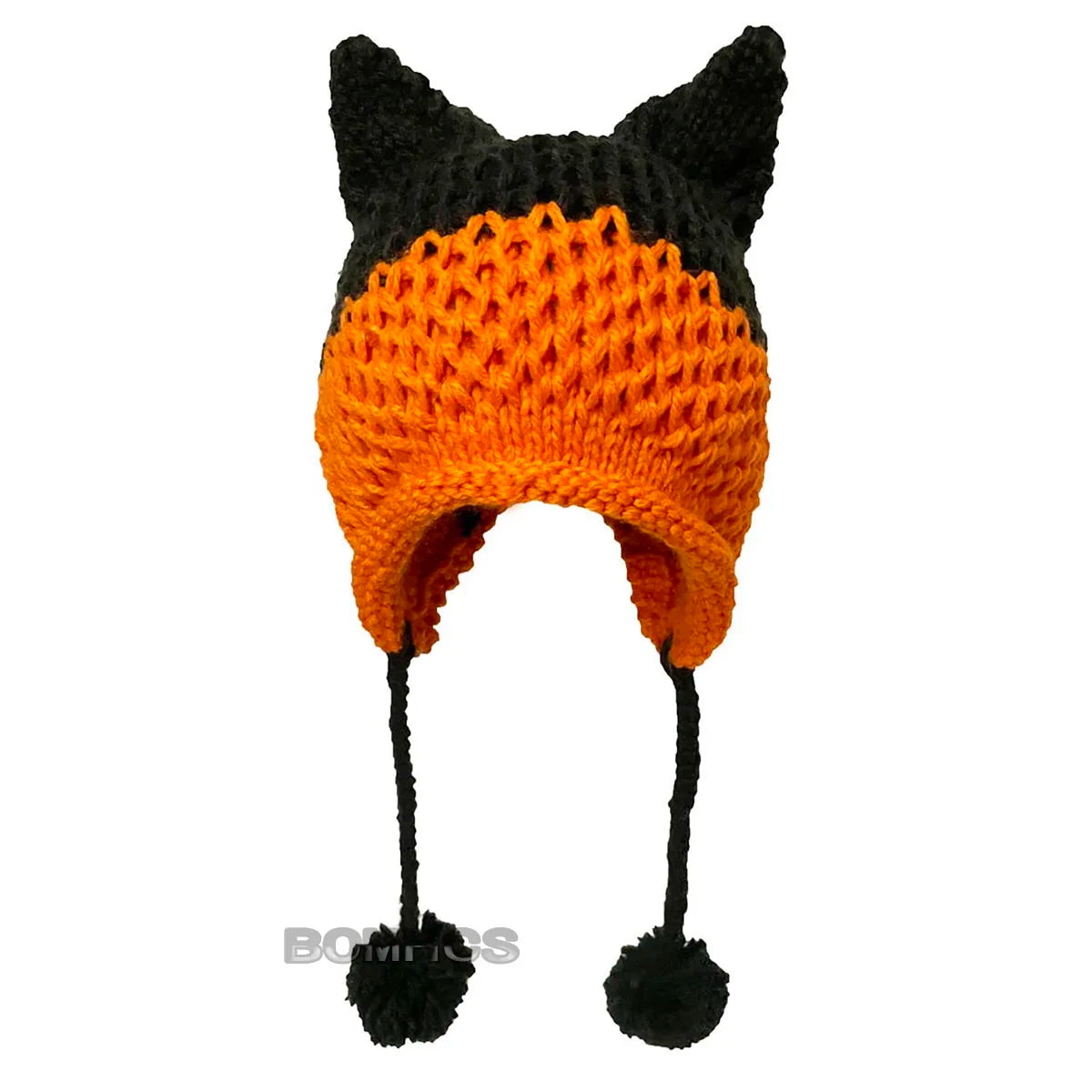 F.wS...Cute Fox Ears Beanie Winter Warm 100% Handmade Knit Hat