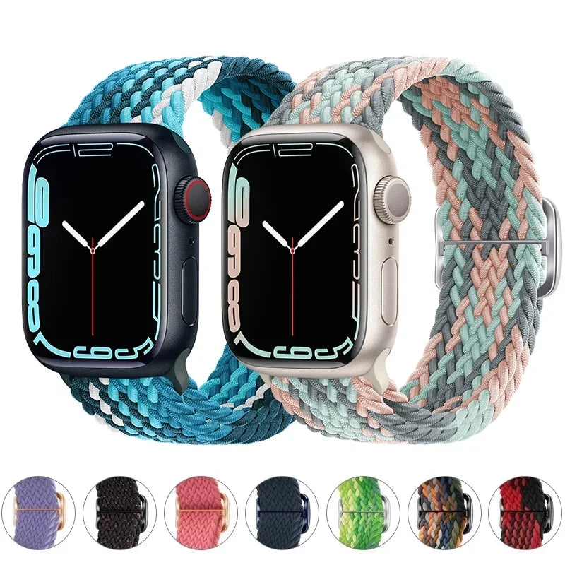 F.W.S....Apple watch Strap 44mm 40mm 45mm 41mm 42mm 38mm 49mm Elastic Solo bracelet iWatch series 7 se 3 6 Ultra 8 Band